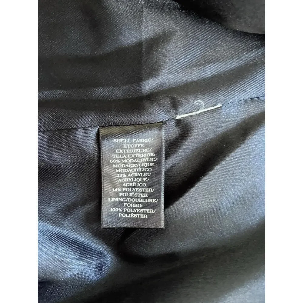 Ann Taylor Soft Faux Fur Jacket Coat Blue Medium - Picture 6 of 9